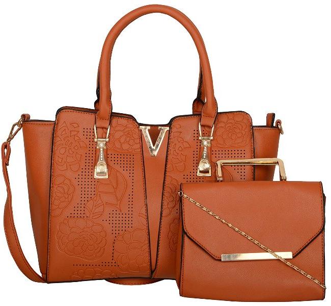 PCDBR7 Brown PU Handbags, Color : Multi-Coloured