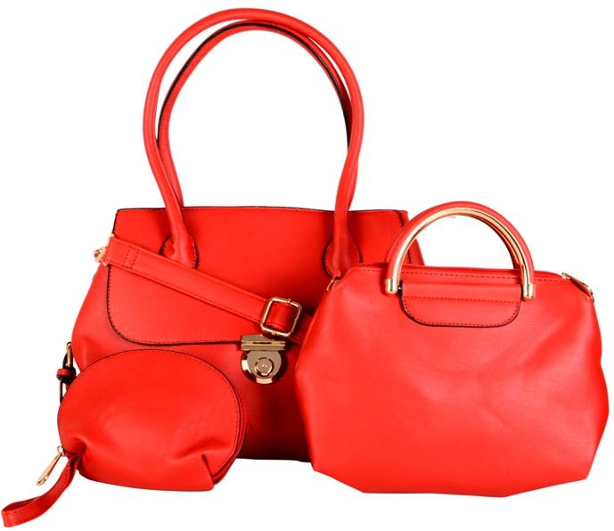 VA007R Red PU Handbags