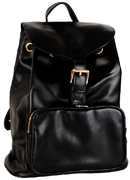 VA261 Black PU Backpacks