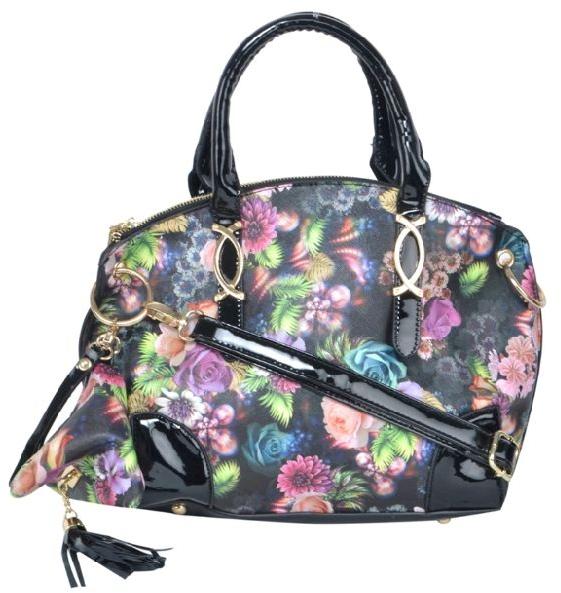 VAB5 Black PU Handbags, Color : Multi-Coloured