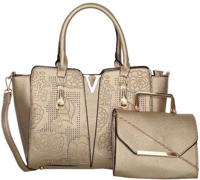 VAGO141 Golden PU Handbags