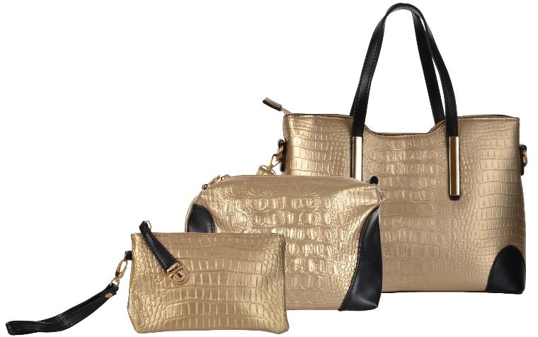 VAGO223 Gold PU Handbags