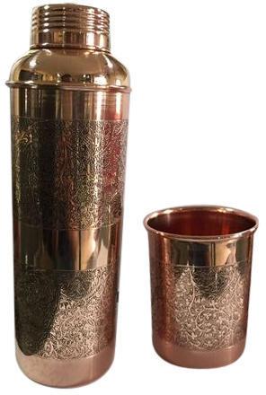 Copper Bottle with Tumbler