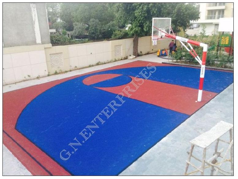 Basketball Pole With Acrylic Court