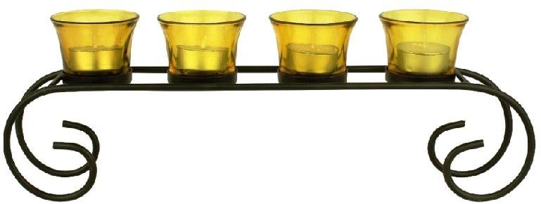 Four Butter Glass Tea Light