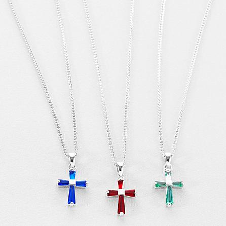 Birthstone Cross Necklaces