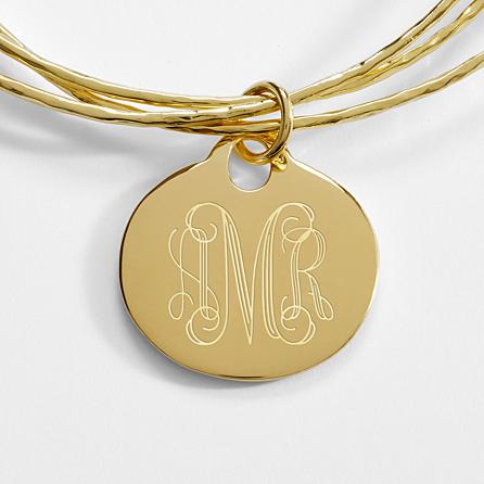 Embellished Monogram Charm Bracelet