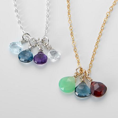 Family Birthstone Drop Necklace