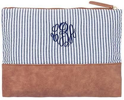 Seersucker Zip Pouch