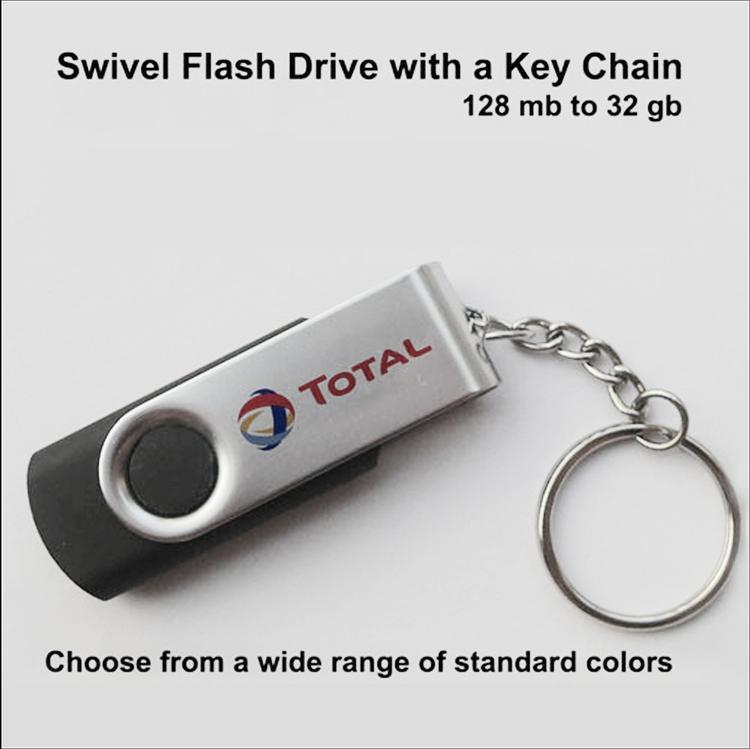 Swivel Flash Drive USB with Keychain