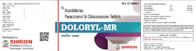Aceclofenac Paracetamol Chlorzoxazone
