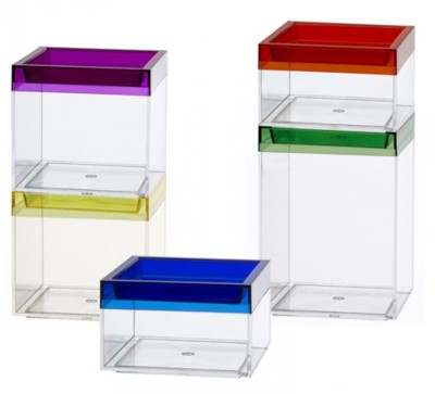 Stackable Container Boxes with Colored Lids