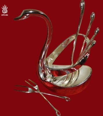 Silver Plated Duck Shaped Fork Stand