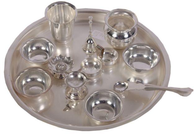 Silver Plated Pooja Thali