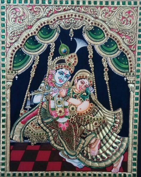 Tanjore painting Unjal Ratha Krishna