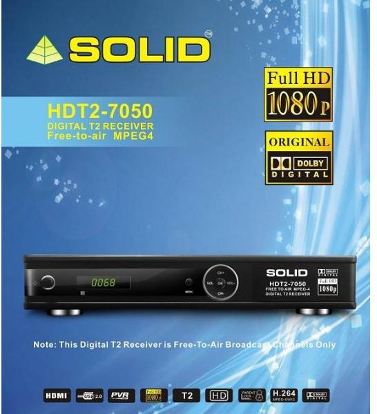 Solid HDT2-7050 HD, DVB-T2 Digital Set-Top Box With Dolby Digital