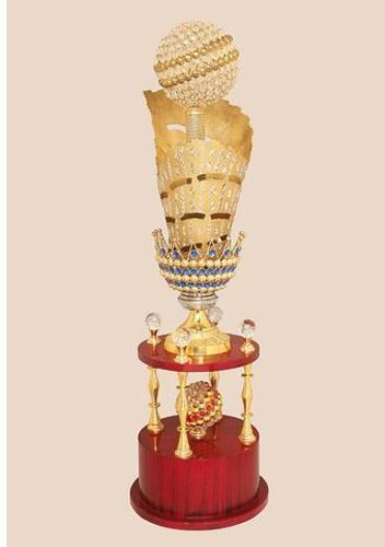 Brass Diamond Metal Trophy, Color : Golden (Gold Plated)