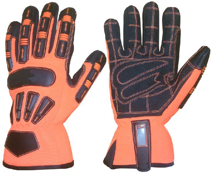 TPR Gloves For Oil Field / Impact Protective Mechanic Gloves For Oil and Gas Industries / Non-Slip Gloves