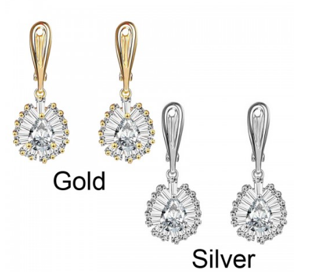 american diamond drop earrings