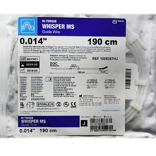 Abbott DURASTEEL Stainless Steel Whisper MS Guide Wire, Length : 145cm