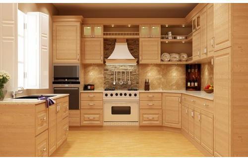 Wooden Modular Kitchen, Color : Brown