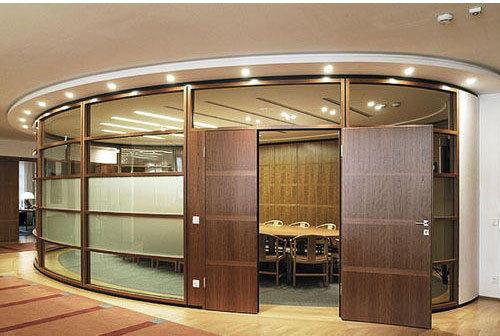 Glass Wooden Office Partition