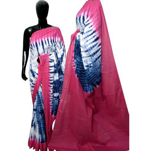 Cotton Shibori Sarees, Packaging Type : Carton