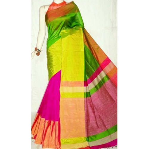 Multicolor Mahapar Handloom Silk Sarees, Packaging Type : Carton