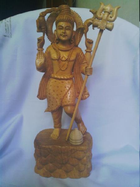 Shivam Handicraft Wooden Shiva Statue