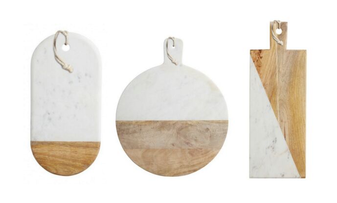 White Marble Wood Cheese Board