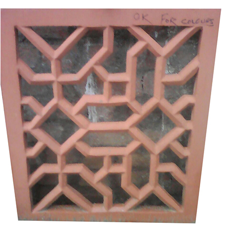 Pink Rectangular Costume Sandstone Jali, for Construction, Feature : High Strength