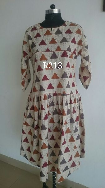 A-Line (Middi Dress/Tunic) Bagru/Dabu Print