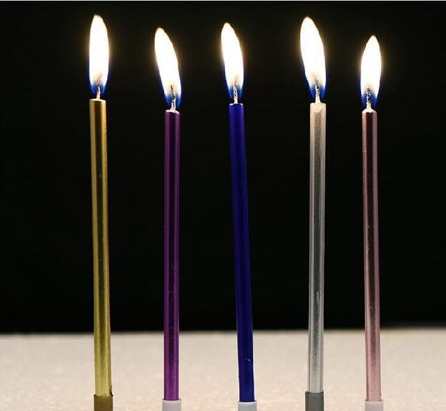 Amazon.com: 24 Count Party Long Thin Cake Candles Metallic Birthday Candles  in Holders for Birthday Cakes Cupcake, Champagne Gold : Home & Kitchen