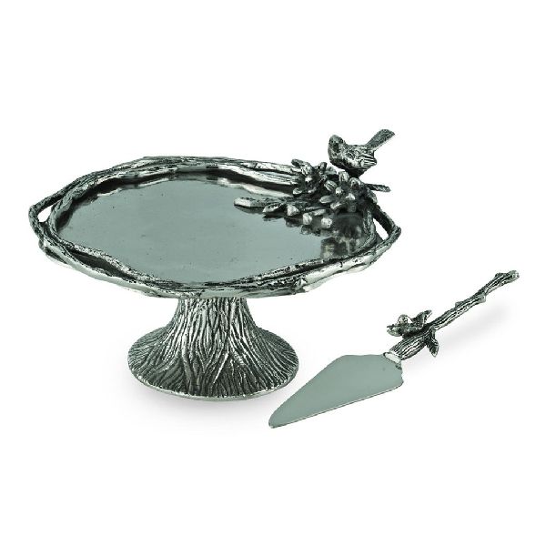 Bird and Branches Footed Cake Stand