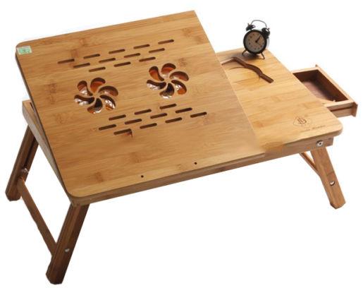 Cooling slots wooden laptop table