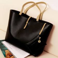 PULeather Ladies handbags black, Gender : Female
