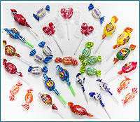 Lollipops and mix fruit candies