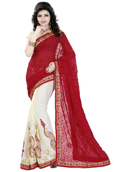 Georgette Half N Half Bollywood Sarees, Gender : Female, Age Group : 19-72