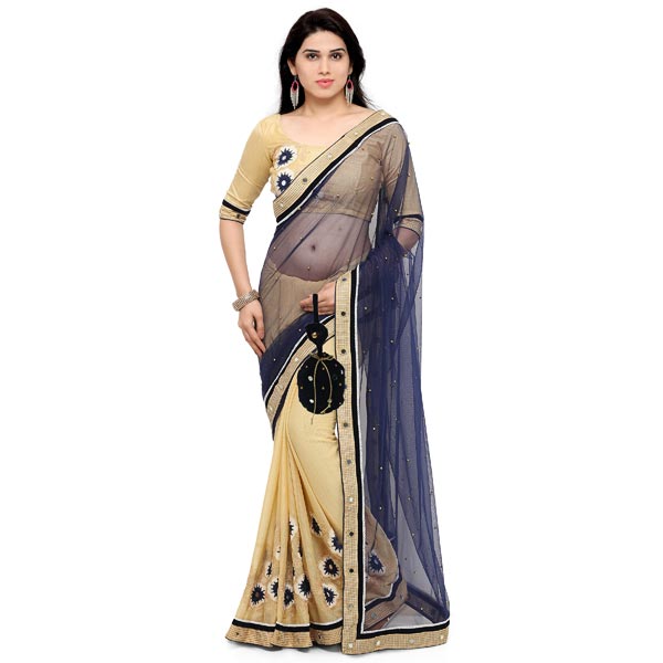 Arsh Impex Embroidery Net Sarees, Age Group : 18-50