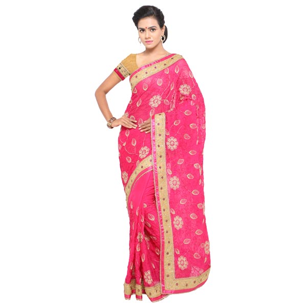 Arsh Impex Chiffon Party Wear Sarees, Feature : Coding Work, Embroidery