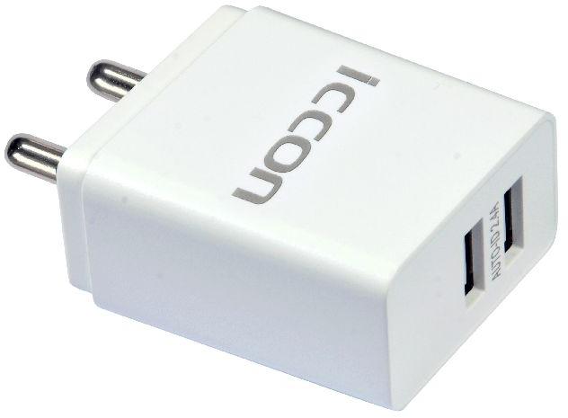 MOBILE CHARGER 2.4A WHITE (WITH MICRO USB CABLE)