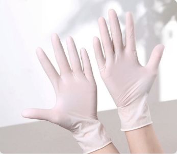 Latex examination gloves, Color : White
