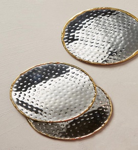 Round Hammered Brass Coaster, Feature : Eco Friendly, Light Weight, Long Life