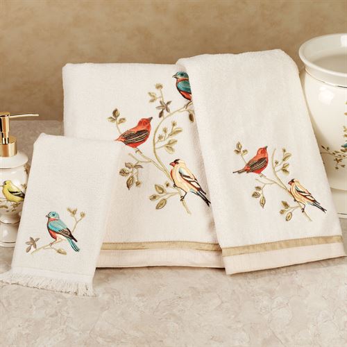 embroidered bath towel