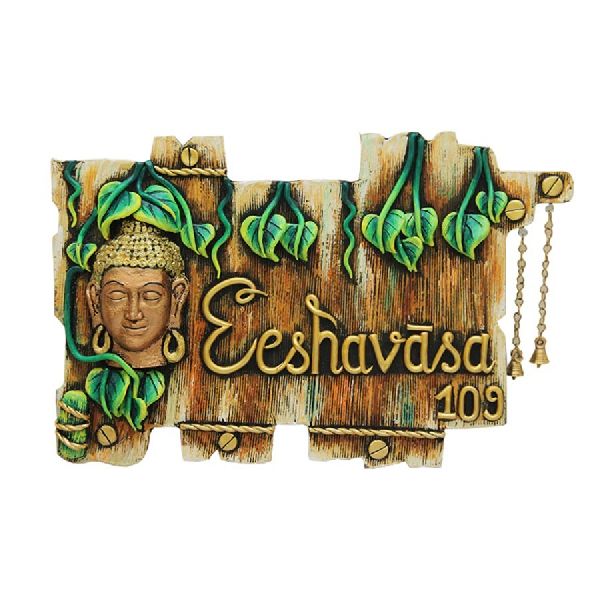 Wooden Buddha Face Name Plates, Length : 14inch