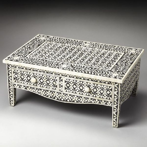 Painted Bone Inlay Side Table, Feature : Fine Finished, Stylish Look