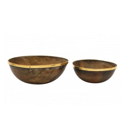 Burnished Horn Round Bowls