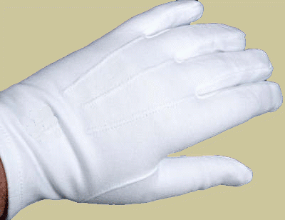 White Blue Hosiery Hand Gloves