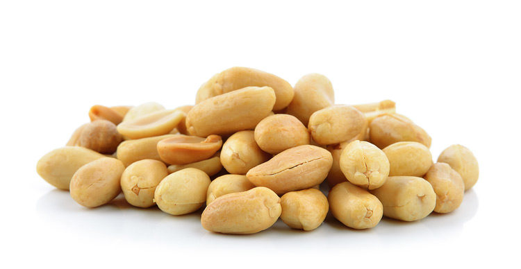 Blanch peanuts