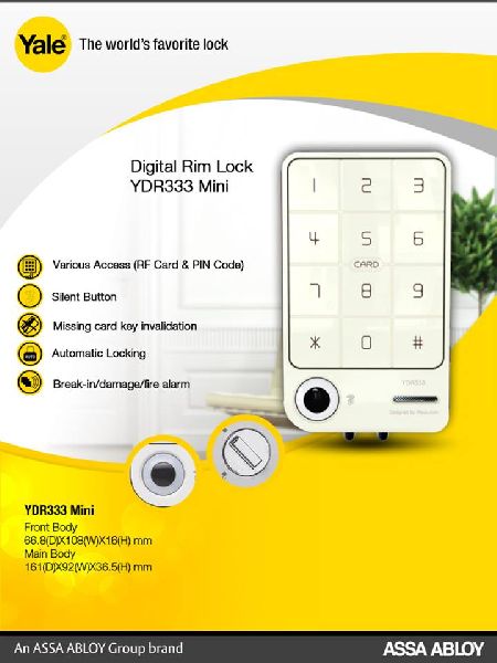 Yale Ydr 333 Digital Door Lock Manufacturer In Gujarat India